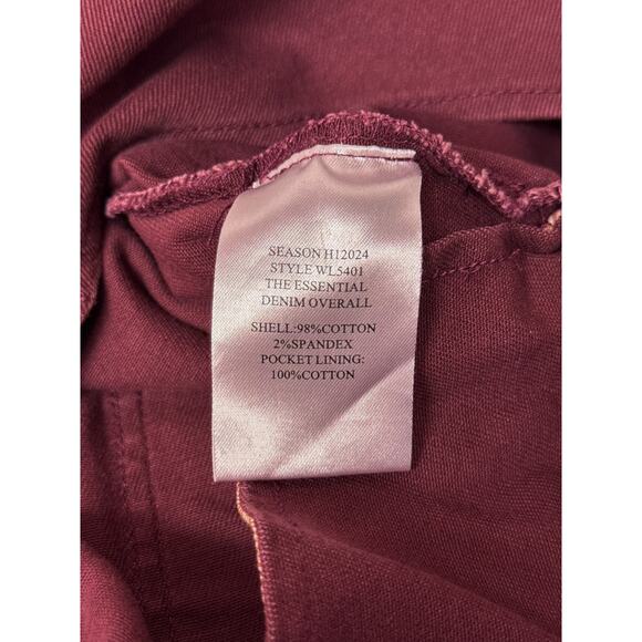 New Wildfang The Essential Denim Overall 3X Womens Burgundy Red Plus Size - Picture 8 of 8